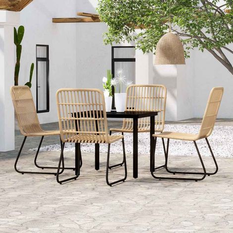 Ensemble Table et Chaise de Jardin 5 pcs - Ensemble de salle à manger de jardin Chêne BV172162 - BonneVie (1/5)