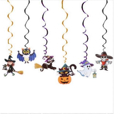 Décoration d'Halloween pour portes et fenêtres : fantôme en papier en spirale (style b) - 36 pièces (1/3)