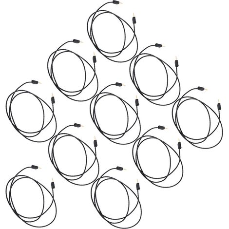 10 Kits de Câbles de Test avec Connecteurs Banane en Laiton, Fils Multimètre PVC 2mm Noir pour Mesures Électriques (1/5)
