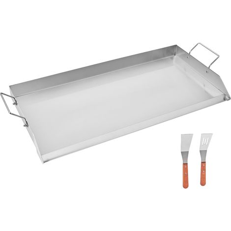 Mophorn Piastra in Acciaio Inox, Piastra Rettangolare Universale 809x370 mm, Piastra a Gas, Pentole Portatili per Famiglie con Manico, Ideale per Campeggio, Feste, Picnic, Eventi all'Aperto (1/5)