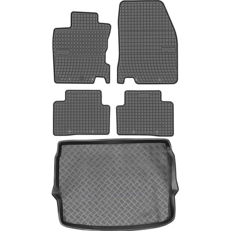Ensemble de tapis de sol en caoutchouc pour Nissan Qashqai II Crossover (2013-2021) + tapis de coffre (1/5)