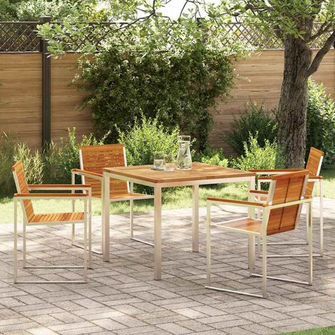 Garten Essgruppe 5 pcs Braun Massivholz Akazie (1/5)