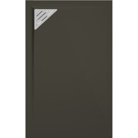 Mineralguss-Duschwanne extra flach TRINITY in SCHWARZ 90x120 cm Ablauf linksbündig (1/5)