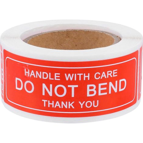 150 pièces/rouleau - Étiquettes autocollantes « Manipuler avec précaution - Ne pas plier » - Merci-7.5X2.5CM-Red (1/3)