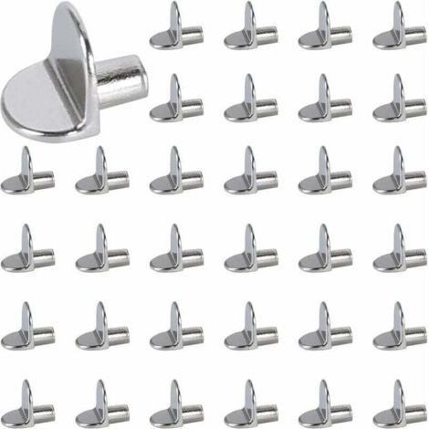 Shelf Clips 5mm Shelf Clips Shelf Support Pegs Pin Shelf Pins DIY Shelf Support Stainless Steel,40Pcs (1/4)