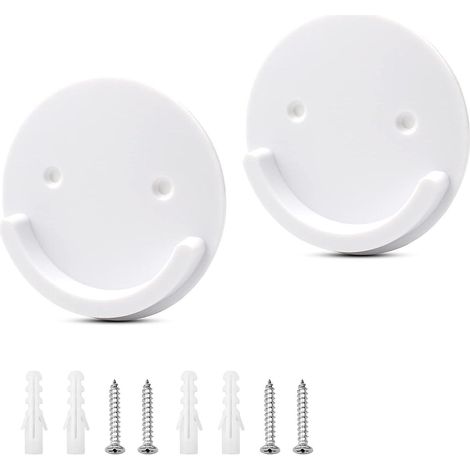 2 Pcs Supports De Tringle De Rideau De Douche Supports Muraux Universels Pour Tringle Rideau De Douche (rond, Blanc) (1/5)
