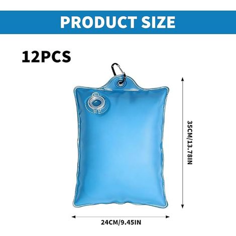Sacs d'eau pour Couverture de Piscine, Poids pour Abris de Piscine Enterrés, Sac Lestage Eau Bache Piscine, Dalle Sol Tonnelle Abri Jardin Tapis Couverture Hivernale (1/4)