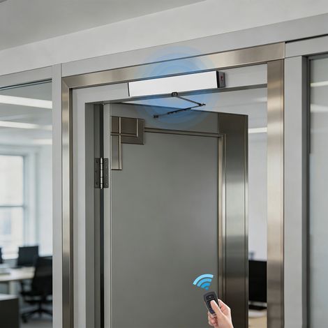 Ouvre-porte battante électrique - Moteur automatique de porte battante portail - Ouvre-porte battant - Ouvre-porte battante - En alliage d'aluminium - Avec télécommande