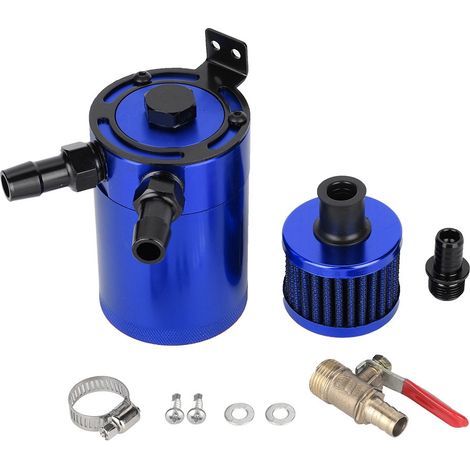 Aluminium universel en alliage d'huile de réservoir de réservoir de réservoir avec un kit d'accessoires à 2 ports (bleu). (1/5)