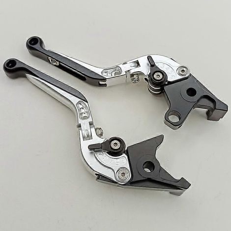 Convient pour la moto Kawasaki ZG1000 CONCOURS, levier de frein, d'embrayage et de klaxon modifié en alliage d'aluminium (argent) (1/5)