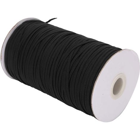 200 yards/rouleau - Élastique plat en caoutchouc pour visière de protection - Noir (1/5)