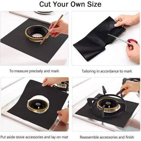 Protection Plaque Cuisson - 10 Pièces - Réutilisable - Tapis en Téflon - Accessoires de cuisine (1/4)