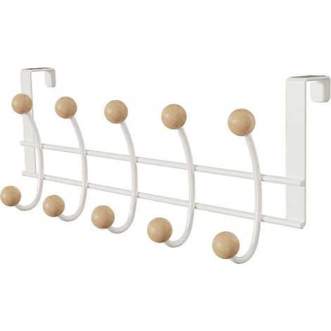 Türhänger mit 5 Haken – Platzsparend, robust, mit Schlüsselhaken, Kleiderhaken für Kleiderschrank, Küche, Hemden-B (1/5)