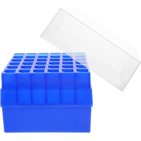 Support pour Tubes à Essai en Plastique Boîte de Rangement 36 Compartiments Étui pour Tubes à Centrifuger Stockage Laboratoire 5.51X5.51X4.92 Pouces (1/5)