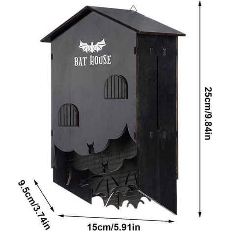 Nichoir à Chauves-Souris - 1 Unité - Bois Noir - 3 Chambres - Protection Jardin - Extérieur UMD DESSIN ANIME - UMD ANIMATI (1/5)
