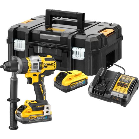 Dewalt – Perceuse-visseuse à percussion 18V DCD999H2TQW – 2 batteries 5Ah – Moteur Brushless – Couple 126Nm pour béton, métal et bois (1/10)