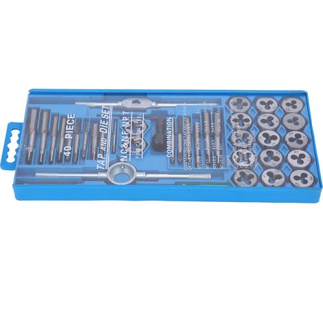 Jeu de 40 tarauds et filières métriques pour le fraisage de l'acier au carbone, outils de filetage manuels et fournitures de quincaillerie