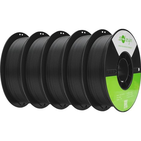 Filamento para impresora 3D, 1,75 mm de diámetro, material ecológico, negro, 5 kg (1/2)