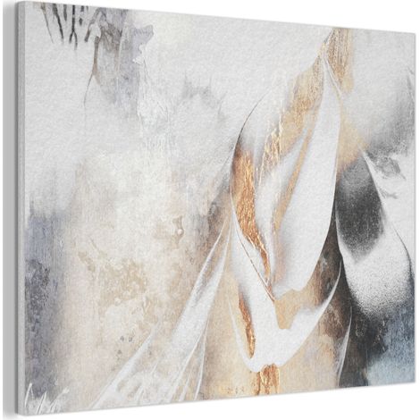 Acoustic Felt Wall Art Luxury - Abstract - Gold - White 80x60 cm (1/5)