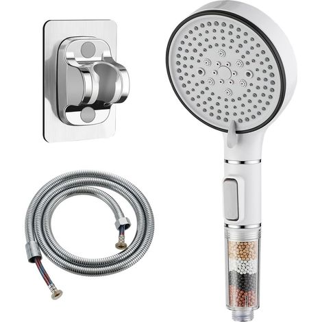 Pommeau de douche avec flexible - Pommeau de douche avec flexible et support mural - Pommeau de douche haute pression à cinq positions (1/5)