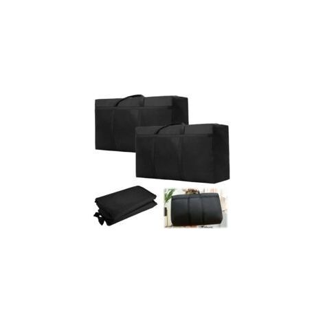 Set mit 2 großen Aufbewahrungstaschen (160 l), wasserdichte Bettdecken-Aufbewahrungshülle, Umzugstasche aus 420D Oxford-Gewebe, für Umzüge, Bettdecken, Decken, Kissen (90 x 55 x 27 cm, Schwarz) (1/5)