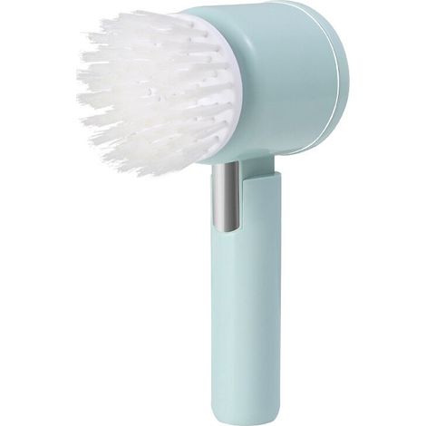 Spazzola elettrica per la pulizia della casa, 3 testine, ricaricabile tramite USB, impermeabile IPX7, pieghevole, silenziosa, bianca (1/5)