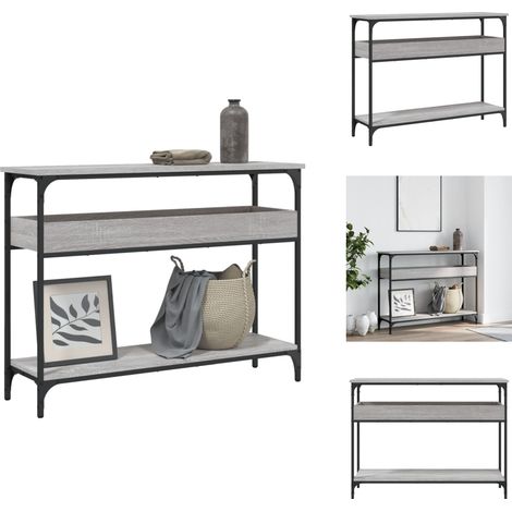 Konsolentisch mit Ablage Grau Sonoma 100x29x75cm Holzwerkstoff - Konsolentisch - Flurtisch - Sideboard - Wohnzimmerstil - Industriel Design (1/5)