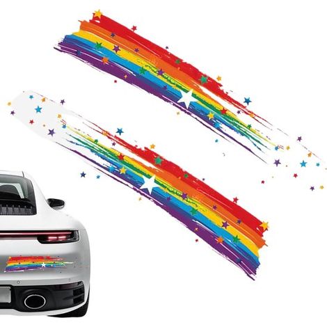 Adesivi arcobaleno per auto, adesivi multicolore per auto, decorazioni multifunzionali per auto, moto, portiere auto, ecc. (1/5)