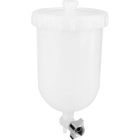 Pot de Pistolet Pulvérisateur, Pot de Remplacement Tasse de Pistolet Pulvérisateur de Peinture en Plastique avec Alimentation Latérale en Plastique de 400 Ml Pour Pistolet Pulvérisateur (1/5)