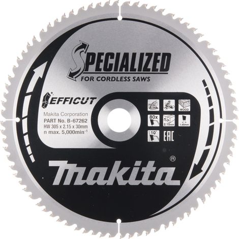 Lame de scie Makita EFFICUT 305x2 15x30 0 mm Z80 10°