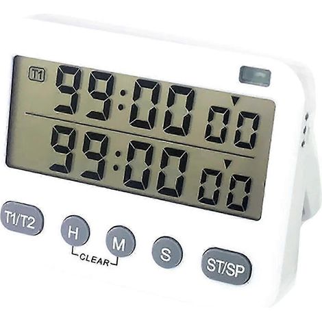 Doppelter Digitaltimer, Küchentimer für Koch-Countdown-Timer (1/5)