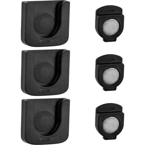 3-teiliges Fernbedienungshalter-Set, schwarze magnetische Wandhalterung, magnetischer Schnapp-Wandhalter für Fernbedienung (1/4)
