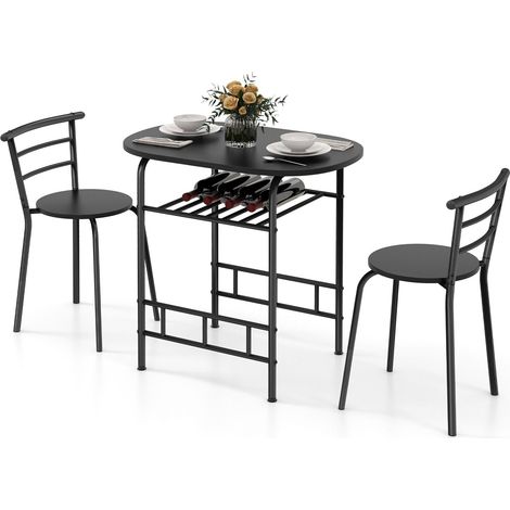 3-Piece Dining Table Set Kitchen Breakfast Nooks Table and Chairs (1/5)