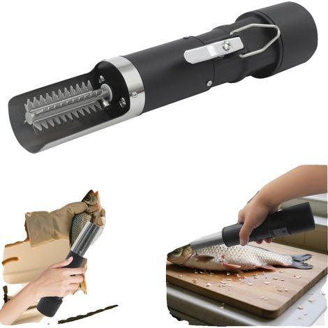 Elektrischer Fischschupper, wiederaufladbar, wasserdicht, schwarz (1/5)