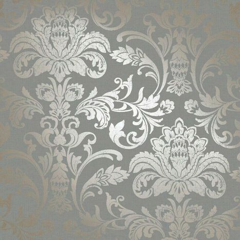 Holden Glistening Damask Metallic Rose Gold Grey Statement Wallpaper 12712 (1/5)