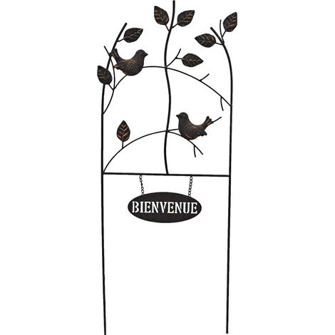 Treillage jardin fer Bienvenue 29x1x60cm (1/2)
