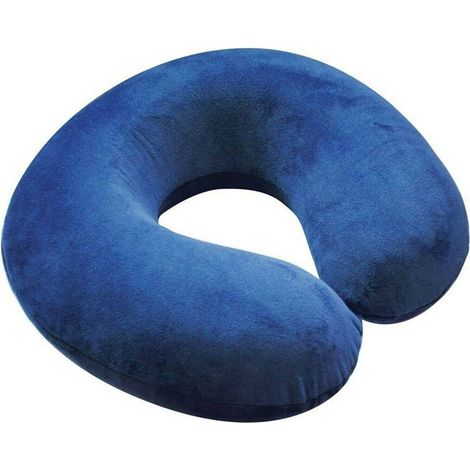TRADE SHOP - Cuscino Da Viaggio Collo Collare Poggiatesta Cervicale 31cm Viaggi Auto Aereo - Blu