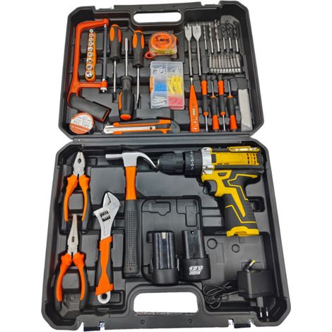 Perceuse Visseuse Sans Fil 12V, Perceuse Electrique 3 Fonctions avec 2 Batteries Lithium et Chargeur, Tournevis Electrique Multifonction pour Bricolage