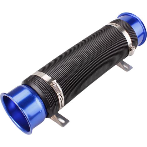 Car modification 3-inch 76mm adjustable intake ventilation telescopic tube supercharger intake hose guide pipe - blue (1/4)