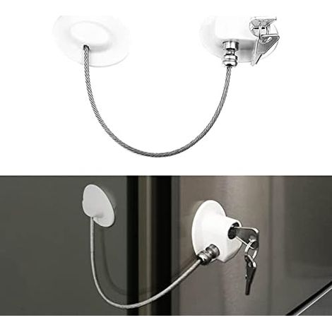 Fridge Lock with Keys - Rust Proof - Heavy Duty 3M Adhesive (Zinc, White) (1/5)