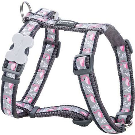 Harnais chien Red Dingo Fantaisie gris flamant rose Taille : T1