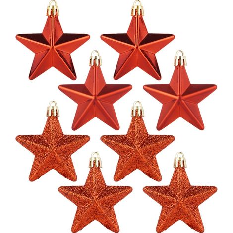 8 bruchsichere rote Weihnachtskugeln (Set) (1/4)