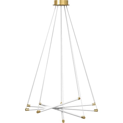 LED-Pendelleuchte 50 W, 5 verstellbare Arme, Metall Gold und Weiß, MODENUIT (1/5)