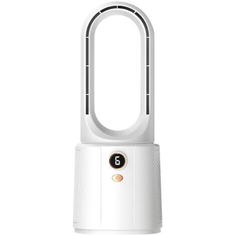 Tour Sans Pales - Ventilateur de Table Silencieux à 6 Vitesses  Ventilateur de Refroidissement de Bureau Rechargeable avec Veilleuse pour Chambre à Coucher, Voyage, Appartement (1/5)