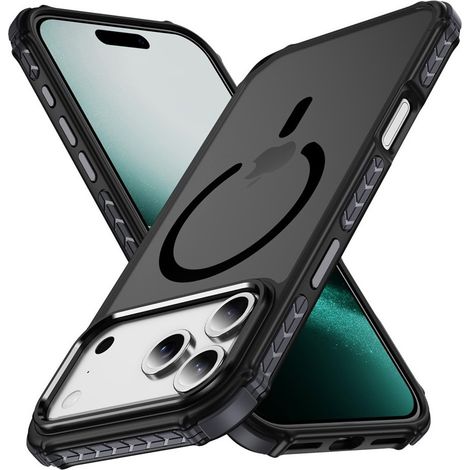 Funda protectora para iPhone 18 Pro / 17 Pro, acabado mate, compatible con MagSafe, con marco negro. (1/5)