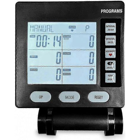 Compteur numérique pour rameur avec écran LCD rétroéclairé - Moniteur de fitness pour appareil de ski Affichage électronique, noir - Suivi des coups de rame et des entraînements quotidiens