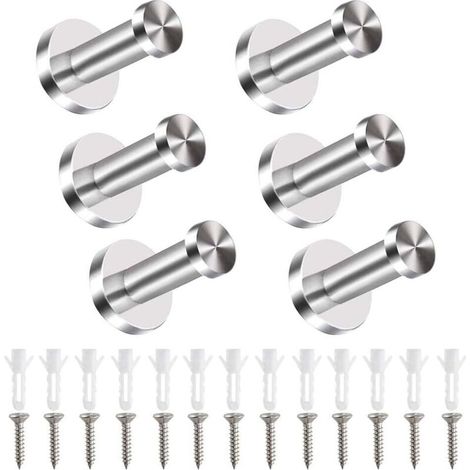 Ganci da parete in acciaio inox, appendiabiti, ganci da parete per accappatoi e asciugamani con 18 viti e 18 tasselli per cappelliere, bagni, camere da letto, cucine -Crezuo