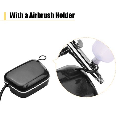 Kit aérographe multifonctionnel avec compresseur, aérographe portatif double action, pression 18 PSI, alimentation USB, avec 2 godets de peinture pour peinture, modélisme, coloriage, nail art, maquill (1/5)