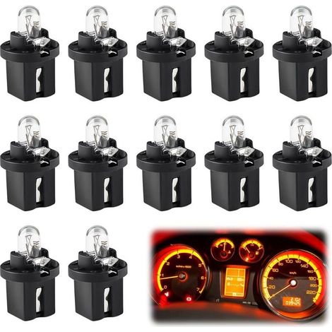 12pcs Ampoules LED T5 pour Tableau de Bord, Éclairage Intérieur Voiture, Ampoules Jaune Clair 12V 2W, Universelles pour Automobile, Pratiques et Durables (1/5)