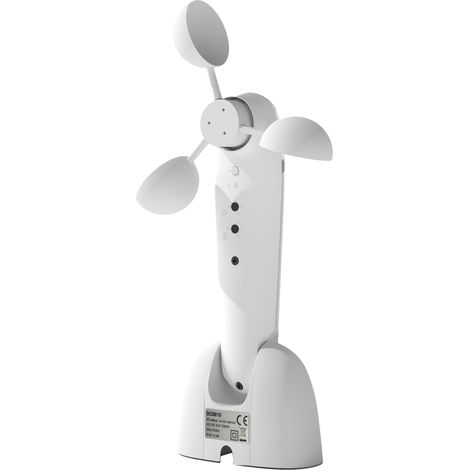 Capteur solaire, anémomètre électrique, station météo, capteur extérieur, moniteur de vent, 22 x 11 x 9 cm, blanc